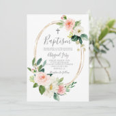 Rosa Bläserrahmen-Taufe Einladung (Stehend Vorderseite)