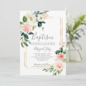 Rosa Bläserrahmen-Taufe Einladung (Stehend Vorderseite)