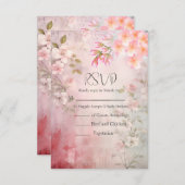 Rosa Bläserromantische Hochzeit RSVP Karte (Vorne/Hinten)