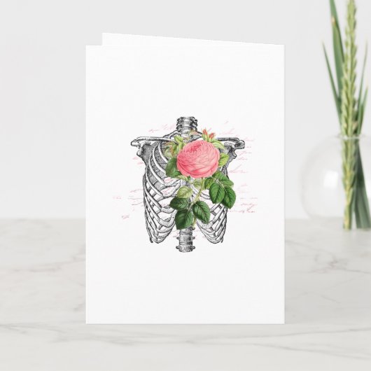 Rosa Bläserskelett Gothic Wedding Program Programm (Rückseite)