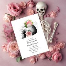 Rosa Bläserskull Halloween Gotische Hochzeit