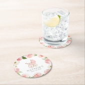 Rosa Bläserspülung Baby Dusche Rundpapier Unterset Runder Pappuntersetzer (Vor Ort)