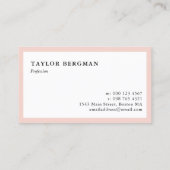 Rosa blass Border Dein Logo Minimalistisch Visitenkarte (Rückseite)