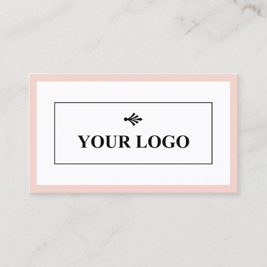 Rosa blass Border Dein Logo Minimalistisch Visitenkarte (Vorderseite)