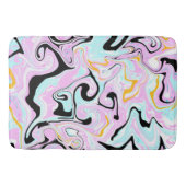 Rosa, blassblaue Schwarz und goldene Wirbel Fluid Badematte (Vorderseite)