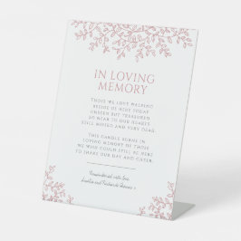 Rosa Blatt Monogramm zum Hochzeitsblüten in liebev Sockelschild