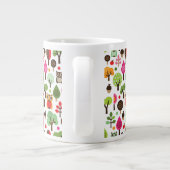 rosa Blattbaum Retro-Eulen-Muster Jumbo-Tasse (Rückseite)