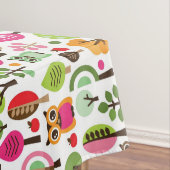 rosa Blattbaum Retro-Eulenmuster Tischdecke (Beispiel)