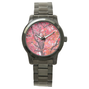 Rosa Blätter Armbanduhr