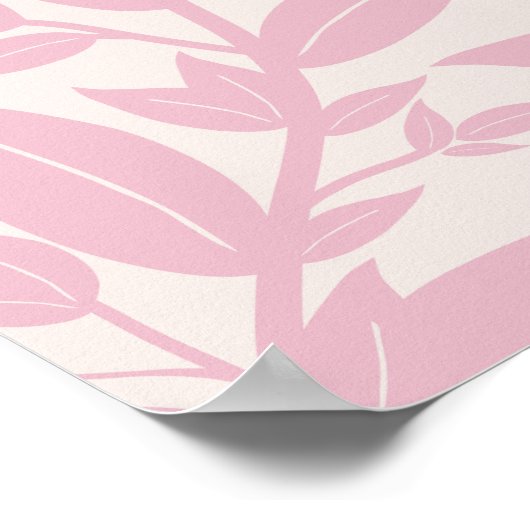 Rosa Blätter Botanisch Poster (Ecke)