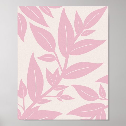 Rosa Blätter Botanisch Poster (Vorne)