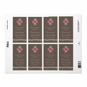 Rosa Blätter Braun Retro Hochzeitsweine (Vorne)
