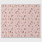 Rosa Blätter der Herbstzweigung fallen ab Geschenkpapier (Flach)