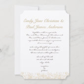 Rosa Blätter Elegante Monogramm Hochzeit Einladung (Vorderseite)