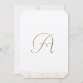 Rosa Blätter Elegante Monogramm Hochzeit Einladung (Rückseite)