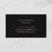 Rosa Blätter Flötenlehrer Visitenkarte (Rückseite)