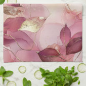 Rosa Blätter Geschirrtuch (Gefaltet)