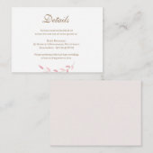 Rosa Blätter Gold White Wedding Hotel - Details Begleitkarte (Vorne/Hinten)