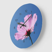 Rosa Blätter Große Wanduhr (Winkel)