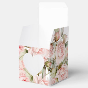 Rosa Blätter & Grüne Hochzeiten Herz Geschenkschachtel