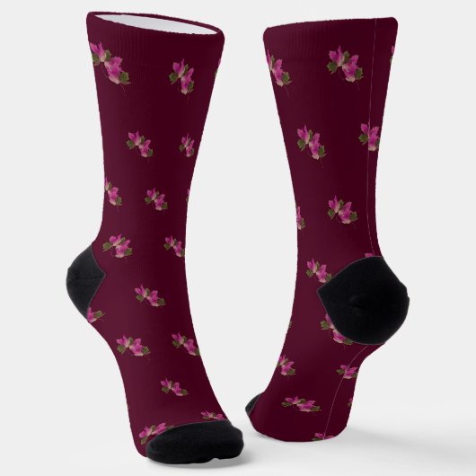 Rosa Blätter Herbst Socken (Gewinkelt)