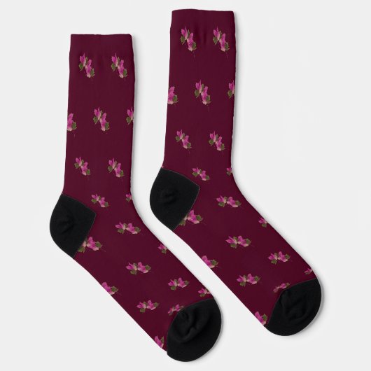 Rosa Blätter Herbst Socken (Rechts)