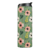 Rosa Blätter in Grün und Gelb Thermosbecher (Nach links gedreht)