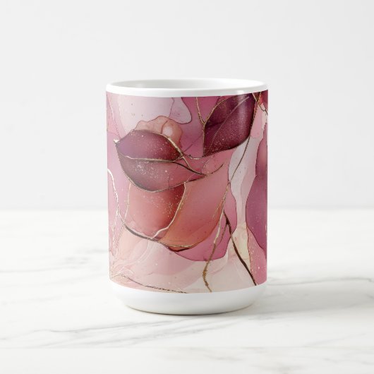 Rosa Blätter Kaffeetasse (Mittel)