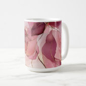 Rosa Blätter Kaffeetasse (VorderseiteRechts)
