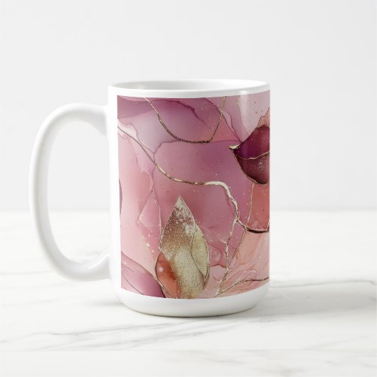 Rosa Blätter Kaffeetasse (Links)