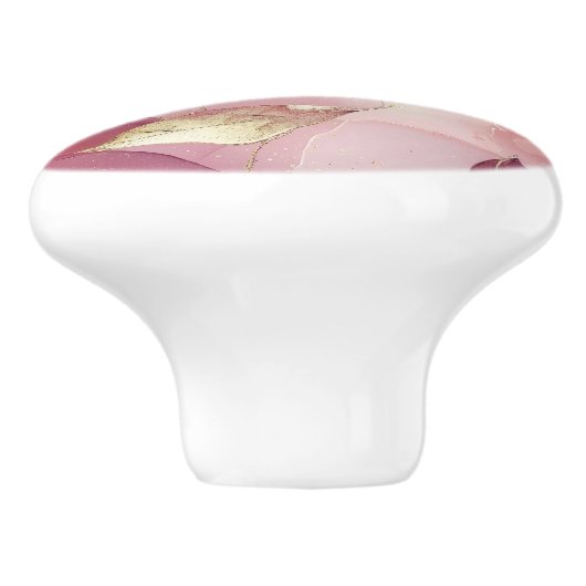 Rosa Blätter Keramikknauf (Seitenansicht)