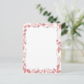 Rosa Blätter Postkarte (Stehend Vorderseite)