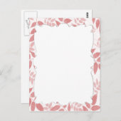 Rosa Blätter Postkarte (Vorne/Hinten)