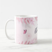 Rosa Blätter & Schmetterlinge Kaffeetasse (Links)