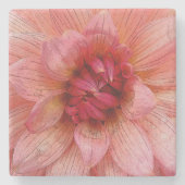 Rosa Blätter Steinuntersetzer (Vorderseite)