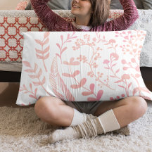 Rosa Blätter und Feathers Pattern