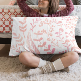 Rosa Blätter und Feathers Pattern Kissenbezug