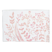 Rosa Blätter und Feathers Pattern Kissenbezug (Vorderseite)