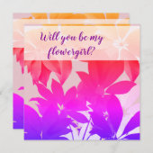 Rosa Blätter, Werden Sie meine Blumenkarten sein? Dankeskarte (Vorne/Hinten)
