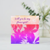 Rosa Blätter, Werden Sie meine Blumenkarten sein? Dankeskarte (Stehend Vorderseite)