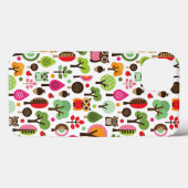 Rosa-Blätterwald-Retro-Eule-Muster Case-Mate iPhone Hülle (Rückseite (Horizontal))