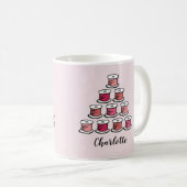 Rosa Blattnähte aus Baumwolle Kaffeetasse (VorderseiteRechts)