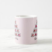 Rosa Blattnähte aus Baumwolle Kaffeetasse (Mittel)
