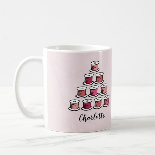 Rosa Blattnähte aus Baumwolle Kaffeetasse (Links)