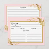 Rosa-Blattrezeptkarte Gold Blush Pink Postkarte (Vorne/Hinten)