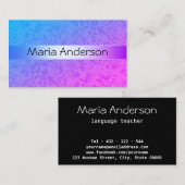 rosa blau, abstrakt, Muster Visitenkarte (Vorne/Hinten)