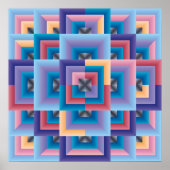 Rosa Blau Abstrakt Poster (Vorne)