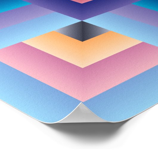 Rosa Blau Abstrakt Poster (Ecke)