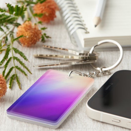 Rosa Blau Abstrakt Schlüsselanhänger (Vorderseite rechts)