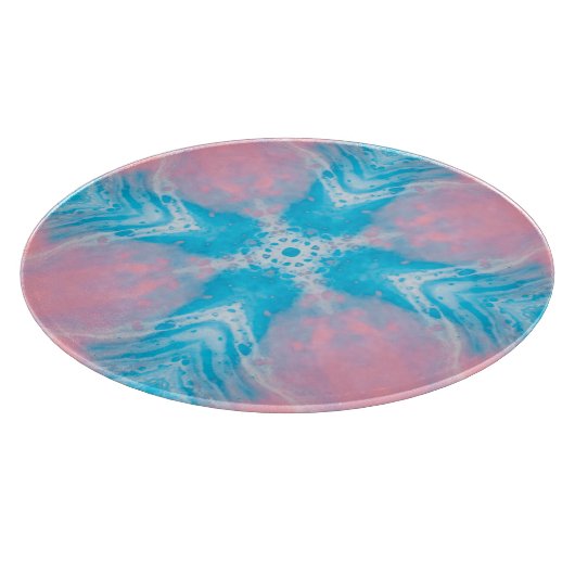 Rosa Blau Abstrakt Schneidebrett (Ecke)